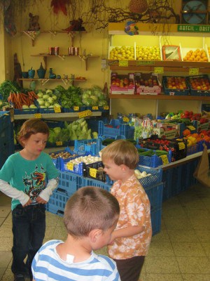 the boys in vegetable store