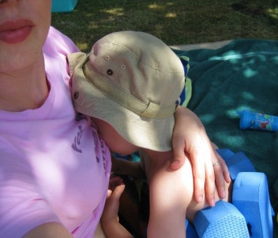 breastfeeding an older child in public