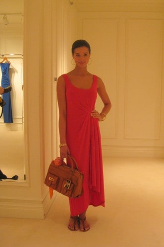 model in Lauren by Ralph Lauren summer dress, 2012 collection