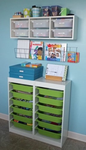 clever storage for kids room or craft room