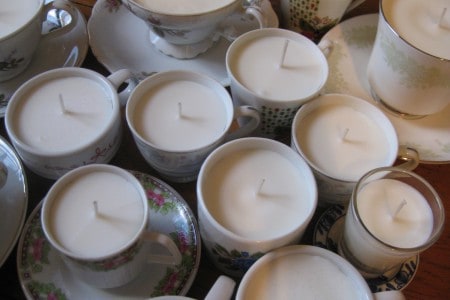 handmade teacup candles