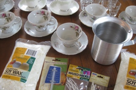 making teacup candles