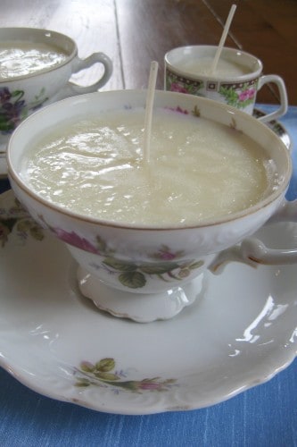Dagmar's momsense: making teacup candles, DIY crafts