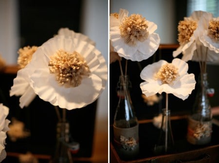 DIY coffee filter paper flowers